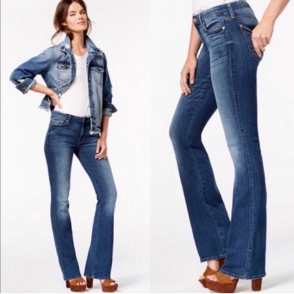 7 For All Mankind Women's Boot Cut Jeans in Medium Blue Wash